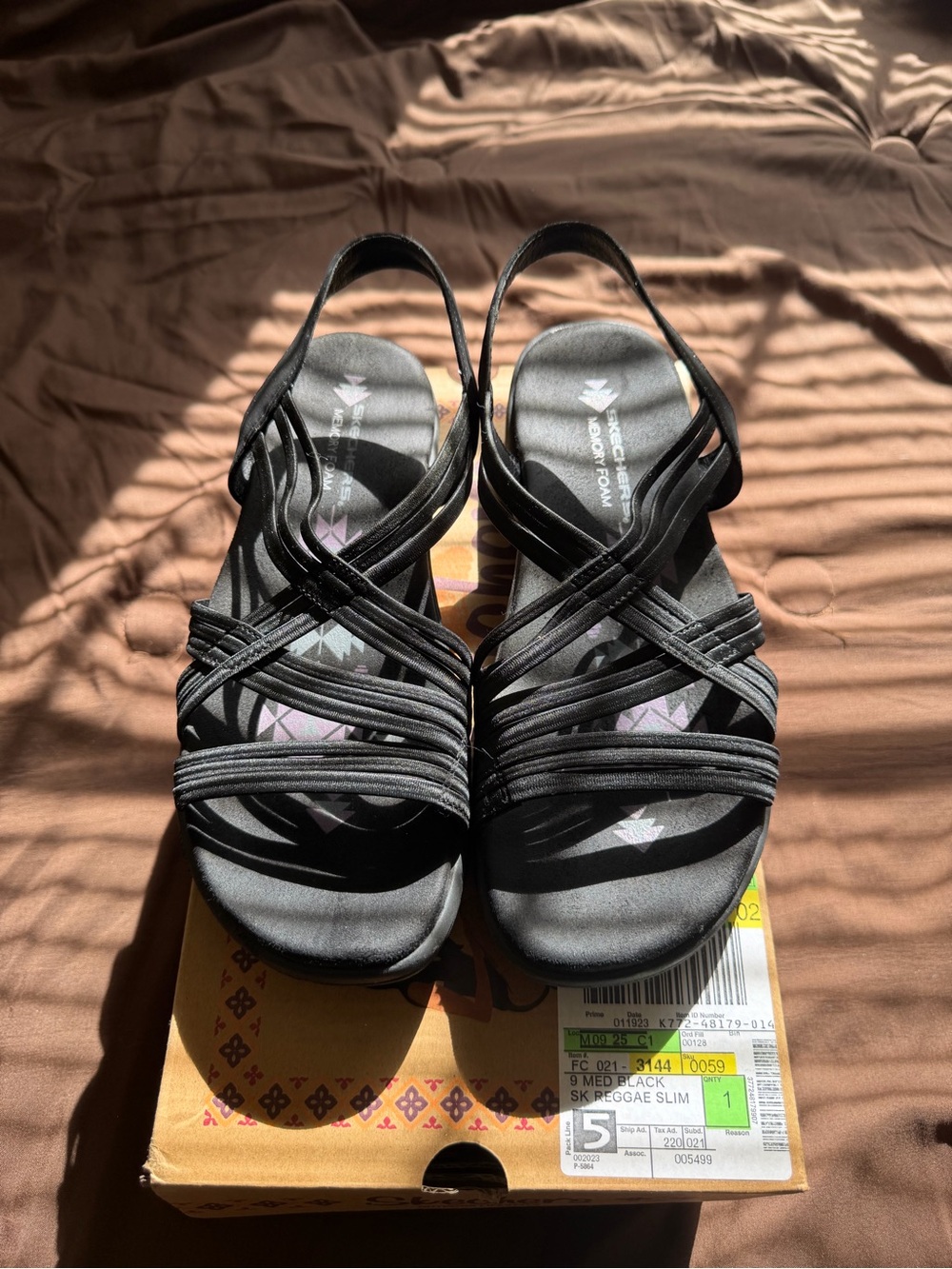Skechers Women’s Black Multi-Strap Slingback Sandals